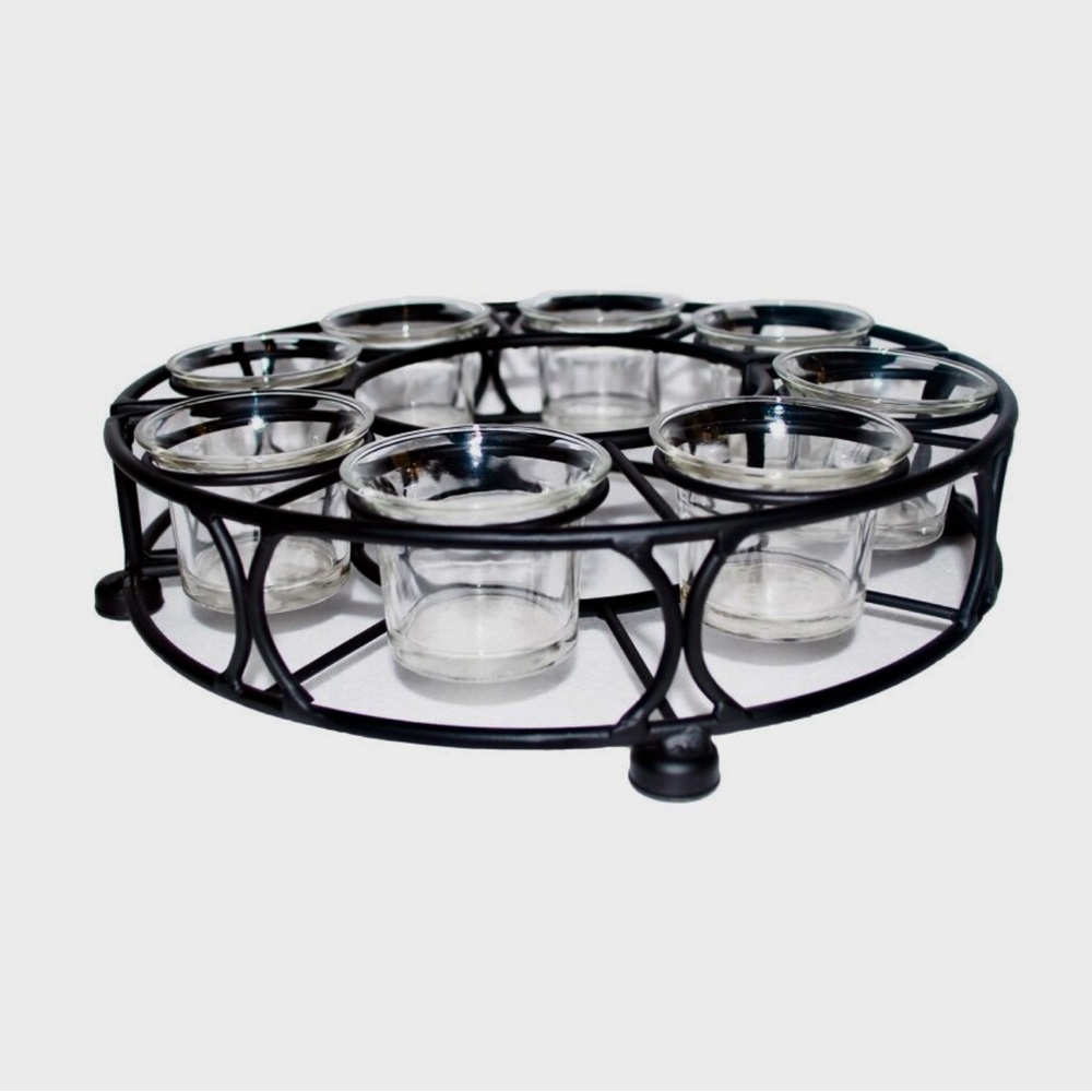 Black Metal Table Top Umbrella Centerpiece / Tealight Candle Holder